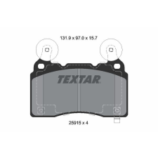 TEXTAR fékbetétkészlet, tárcsafék TEXTAR 2591501 autóalkatrész