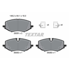 TEXTAR fékbetétkészlet, tárcsafék TEXTAR 2635102 autóalkatrész