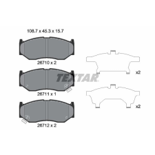 TEXTAR fékbetétkészlet, tárcsafék TEXTAR 2671001 autóalkatrész