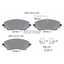 TEXTAR fékbetétkészlet, tárcsafék TEXTAR 2673901 autóalkatrész