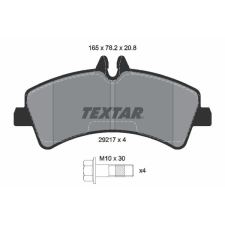 TEXTAR fékbetétkészlet, tárcsafék TEXTAR 2921702 autóalkatrész