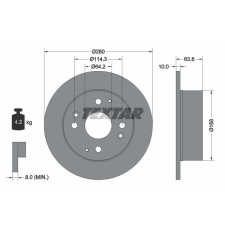 TEXTAR Féktárcsa TEXTAR 92138600 féktárcsa