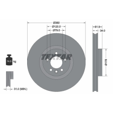 TEXTAR féktárcsa TEXTAR 92235605 féktárcsa