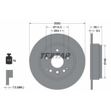 TEXTAR féktárcsa TEXTAR 92261703 féktárcsa