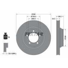 TEXTAR féktárcsa TEXTAR 92287905 féktárcsa