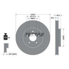TEXTAR féktárcsa TEXTAR 92299403 féktárcsa
