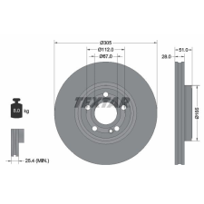 TEXTAR féktárcsa TEXTAR 92323405 féktárcsa