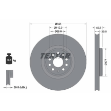 TEXTAR féktárcsa TEXTAR 92337505 féktárcsa