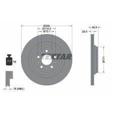 TEXTAR féktárcsa TEXTAR 92343303 féktárcsa