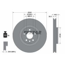 TEXTAR féktárcsa TEXTAR 92348805 féktárcsa