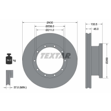 TEXTAR féktárcsa TEXTAR 93087900 féktárcsa