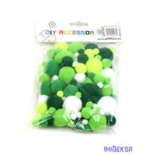  Textil golyó mix - Zöld dekorációs kellék