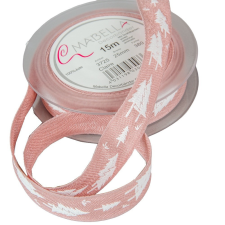  Textil szalag CLAIRE rózsaszín 25mmx15m dekorációs kellék