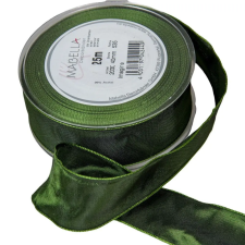  Textil szalag hagyományos drótos olaj zöld 40mmx25m dekorációs kellék