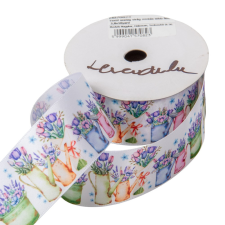  Textil szalag levendulás 3,8cmx10yard dekorációs kellék