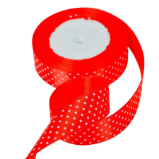  Textil szalag pöttyös piros 25mmx22m dekorációs kellék