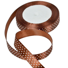  Textil szalag pöttyös sötét barna 15mmx22m dekorációs kellék