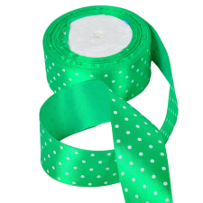  Textil szalag pöttyös sötét zöldc 38mmx22m dekorációs kellék