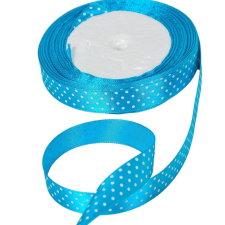  Textil szalag pöttyös türkiz 15mmx22m dekorációs kellék
