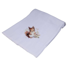 Textil tetra kifogó-törölköző mókus mintával 140x140cm babatörülköző, kifogó