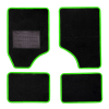  Textilszőnyeg autóba 4db-os fekete-zöld univerzális