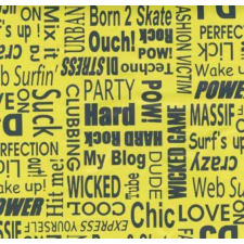  TEXTS YELLOW / sárga fekete felirat 45cm x 15m öntapadós tapéta tapéta, díszléc és más dekoráció