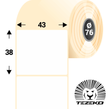 Tezeko 43 * 38 mm-es, 1 pályás visszaszedhető papír etikett címke (4000 címke/tekercs) etikett