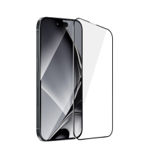 TFO Fémszegélyes edzett üveg fekete szegéllyel iPhone 15 Pro mobiltelefon kellék