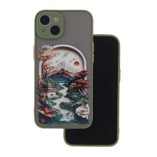 TFO Ultra Trendy tok iPhone 14 Pro - zöld "Travel" mintás tok és táska