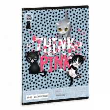Think-Pink, cicás tűzött füzet A/5, 32 lap kockás füzet