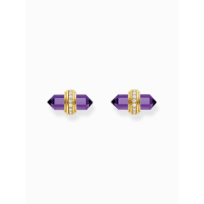 Thomas Sabo H2281-414-13 Gold stud earrings w. violet onyx , fülbevaló