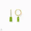 THOMAS SABO x HARIBO fél pár zöld gumimaci kristályüveg karika fülbevaló - CR726-414-6