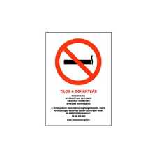 Tilos a dohányzás / No smoking - Vinil öntapadó információs címke