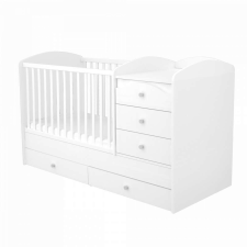 TIMBA Félix Maxi Kombi 5 fiókos gyermekágy Fehér kiságy, babaágy