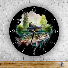 Time4Gift Horgász kör alakú üveg falióra falióra