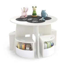  Timeless Tools Gyerekasztal 4 személyes, tárolóval és írótáblával gyermekbútor