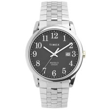  Timex férfi karóra, 38 mm, ezüst nemesacél szíj, fekete számlap karóra