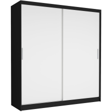  TIVARO VI. Gardróbszekrény 203x218x60 - fekete, fehér bútor