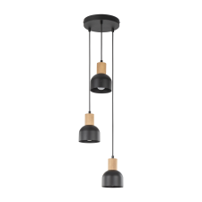 TK Lighting Cairo fekete-barna függesztett lámpa (TK-4895) E27 3 izzós IP20 világítás