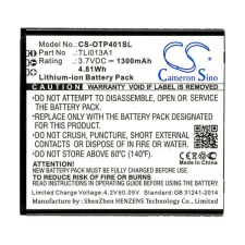 TLi013A1 Telefon akkumulátor 1300 mAh mobiltelefon akkumulátor