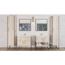  TMP IRON fürdőszobai tükör 85 cm - FEKETE keret - szögletes fürdőszoba bútor