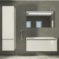 TMP TROYA100 fali fürdőszobabútor Akrivit öntött márvány mosdókagylóval 100 cm fürdőszoba bútor