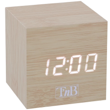 TNB JOY fa borítású LED kijelzős ébresztőóra kocka alakú ébresztőóra