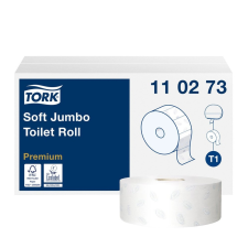  Toalettpapír 2 rétegű közületi átmérő: 26 cm 6 db/csomag Soft Jumbo T1 Tork_110273 hófehér higiéniai papíráru