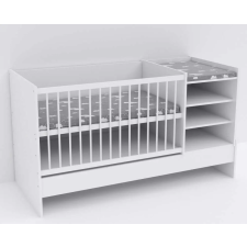 TODI Baby Shop Kombiágy - Bordázott Fehér - 177x76 cm kiságy, babaágy