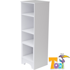 TODI szekrény Bianco keskeny nyitott polcos 140cm magas gyermekbútor