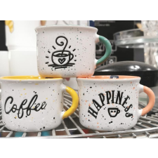TOGNANA Happy Coffee fröcskölt-színes kerámia bögre, 9 cl, 1 db bögrék, csészék