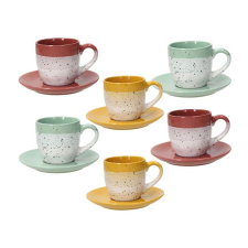 TOGNANA Layers 6 személyes kerámia kávés-teás készlet, színes bögrék, csészék