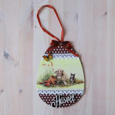  Tojás alakú húsvéti kopogtató, mérete: 14,5x24 cm dekorációs kellék