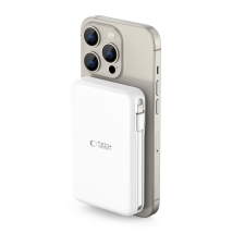 Tokgalaxis Powerbank: TECH-PROTECT PB31 - MagSafe kompatibilis powerbank 10000mAh, fehér power bank